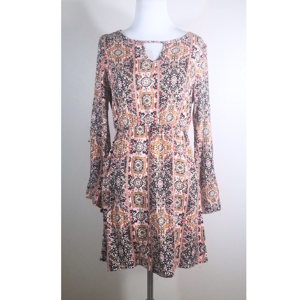 Hippie Rose Long Sleeve Boho Dress